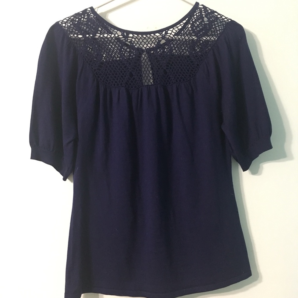 Vivienne Tam crochet detail purple blouse 3 large